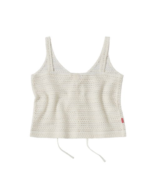 W CROCHET RIBBON VEST [IVORY]
