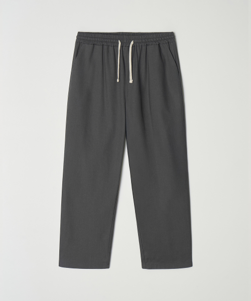 Banding Crop Linen Wide Pants