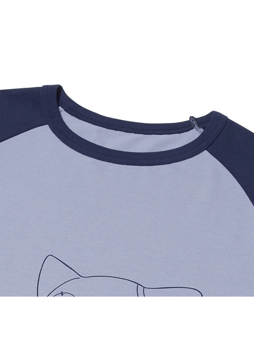 Лонгслив реглан KIRSH X SUNONEBIRD с графикой (Navy)