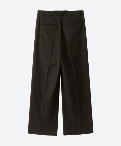 Wide Two-Tuck Slacks / Cacao