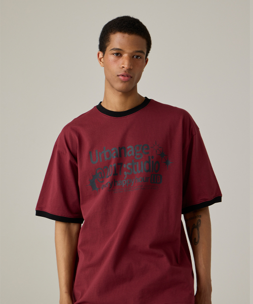 STUDIO Ringer Oversized T-Shirt Khaki