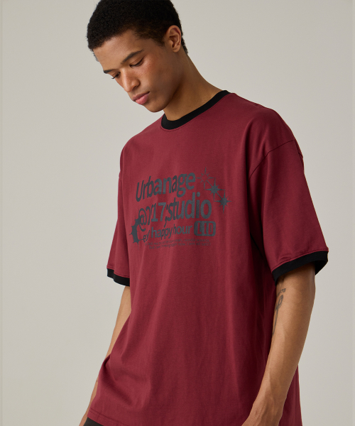 STUDIO Ringer Oversized T-Shirt Khaki