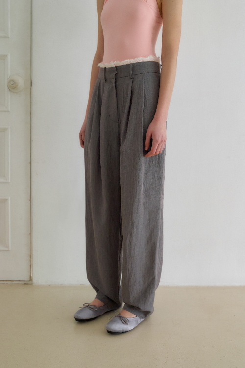 Jules lace detail wide Pants _ Grey