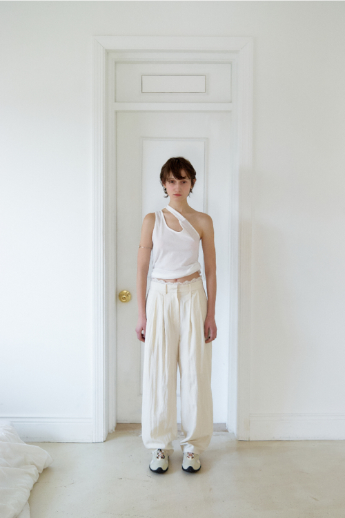 Jules lace detail wide Pants _ Ivory