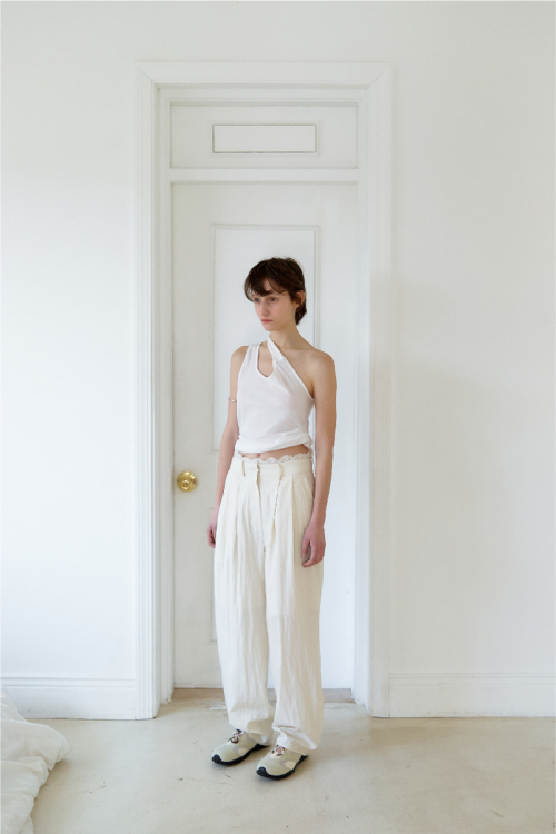 Jules lace detail wide Pants _ Ivory