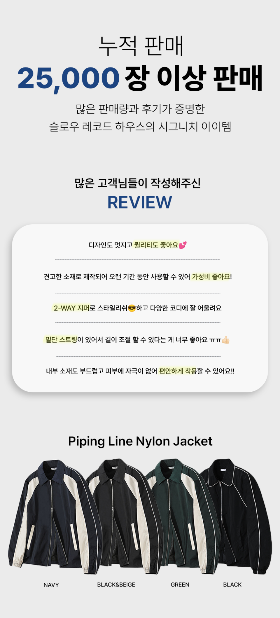 MUSINSA | SLOW RECORD HOUSE Piping Line Nylon Jacket_Green