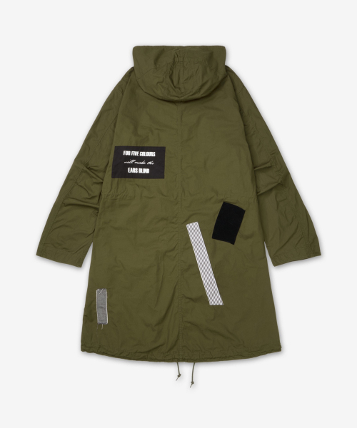 Пальто в стиле пэчворк - Khaki / UP1E4301KHAKI