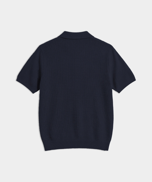 Летний трикотажный джемпер-поло - Dark Navy