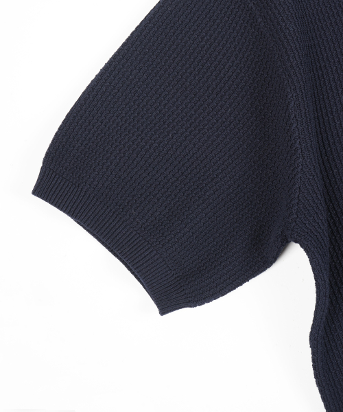 Летний трикотажный джемпер-поло - Dark Navy
