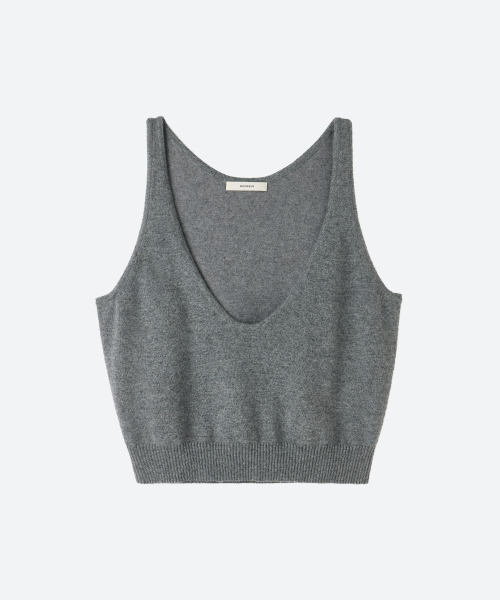 U-Neck Knit Vest / Gray