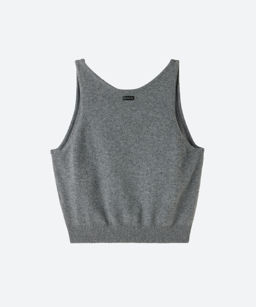 U-Neck Knit Vest / Gray