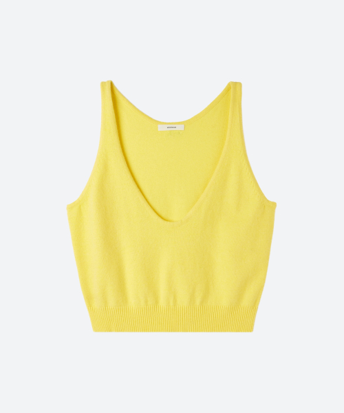 U-Neck Knit Vest / Yellow