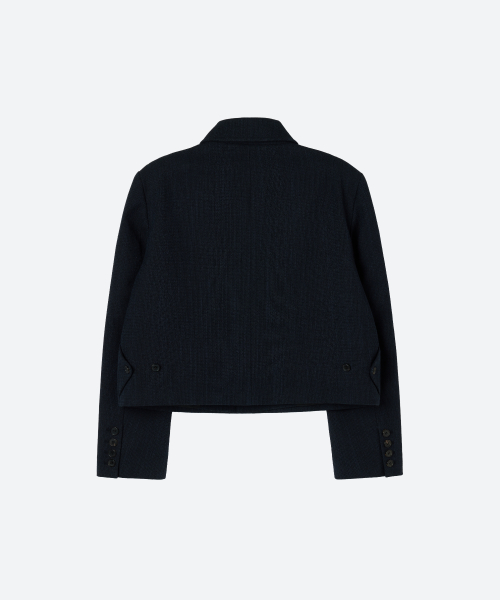 UNISEX, Tweed Crop Jacket / Navy