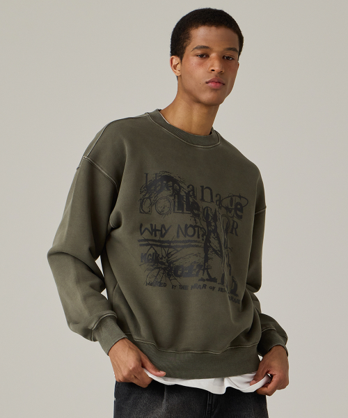 Свитшот оверсайз COLLECTOR Pigment Khaki