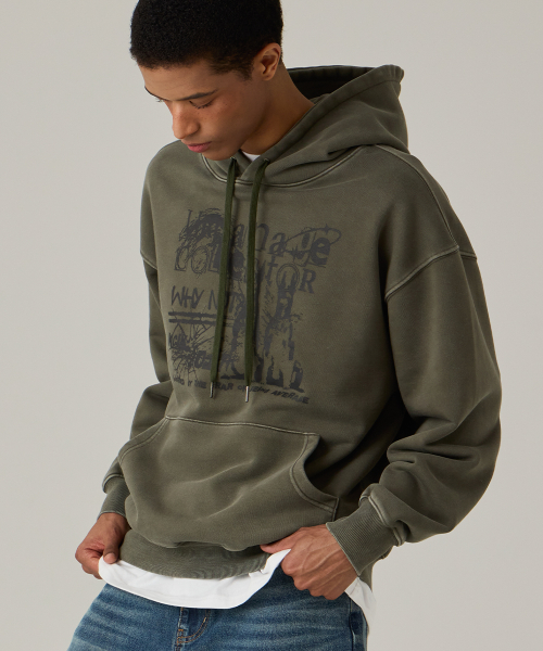 Худи оверсайз COLLECTOR пигмент Khaki