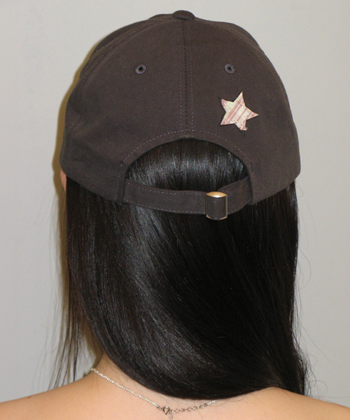 STAR PATCH MIXED APPLIQUE BALL CAP CHARCOAL