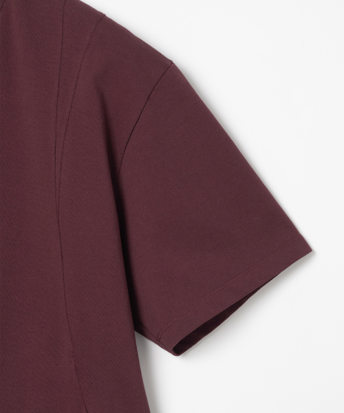 Dainty Curve Detail T-Shirts [Burgundy]