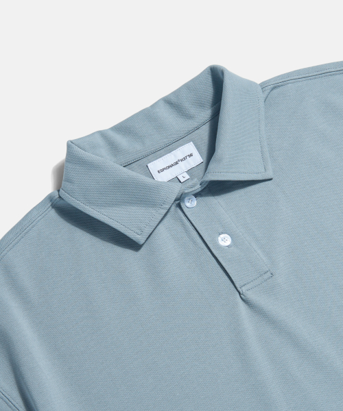 Over Pique Polo Shirt Powder Blue
