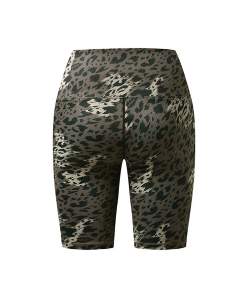 Signature leopard half leggings Brown