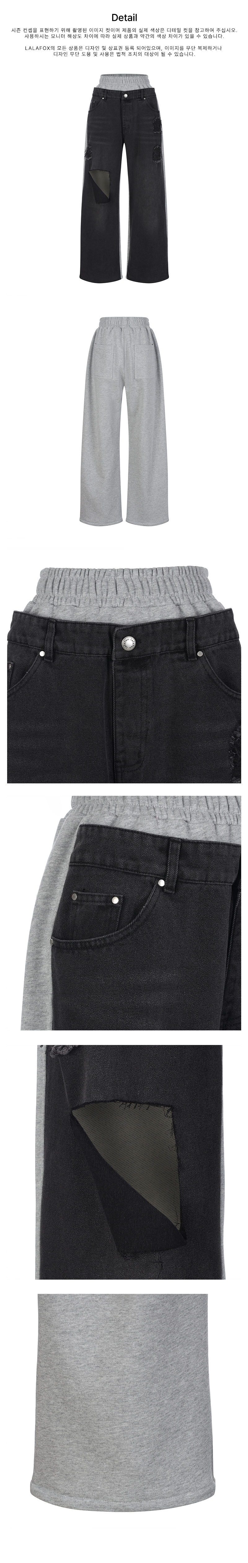 ★lalafox★HALF DENIM HALF SWEAT PANTS★Black★韓国★大人気 MUSINSA | LALAFOX HALF DENIM HALF SWEAT PANTS Denim Sweat