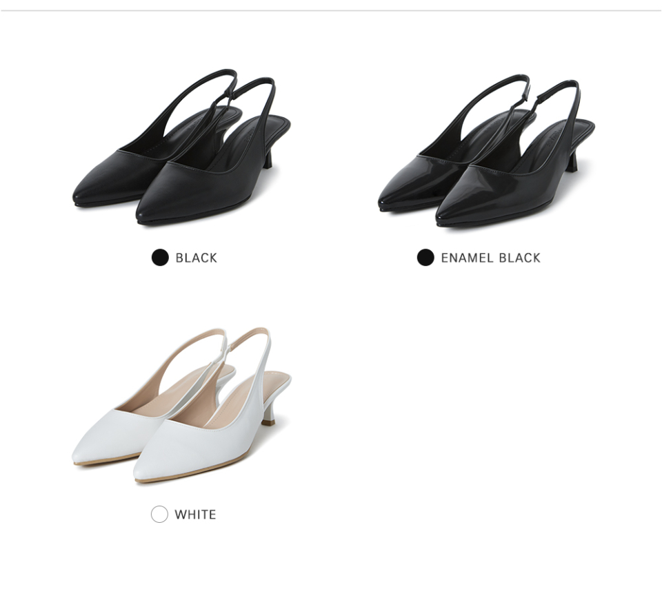 BASIC SLINGBACK KITTEN HEEL BLACK