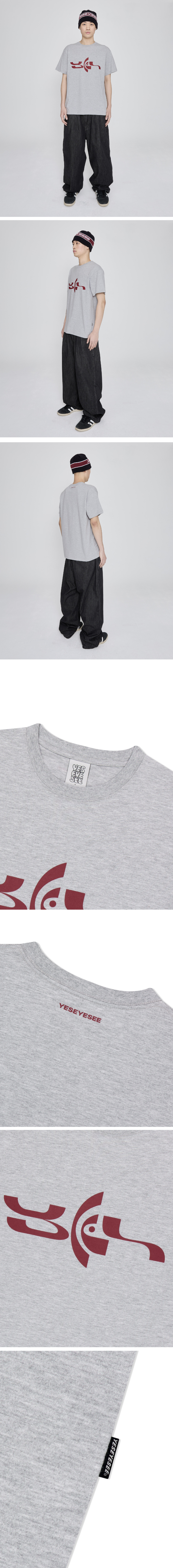 MUSINSA | YESEYESEE Geometric Logo Tee Grey