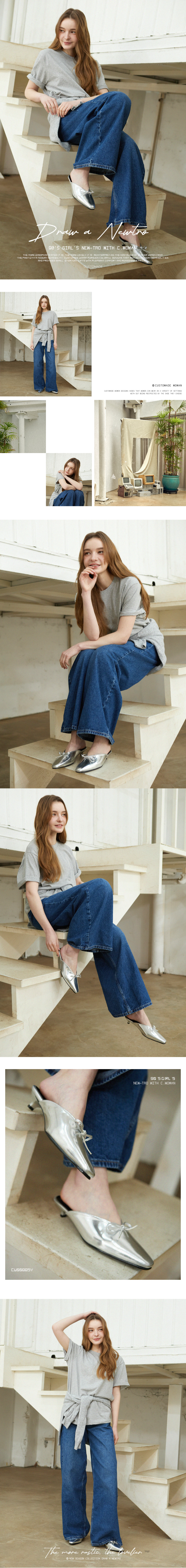 RIBBON MULE EMMA SILVER
