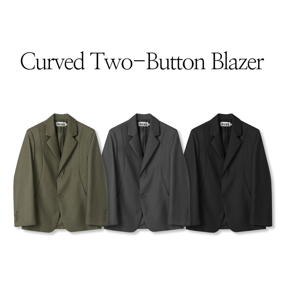 ＊韓国＊［AVANDRESS］Curved Two-button Blazer 3color S-L MUSINSA | AVANDRESS Curved two-button blazer - 3COL
