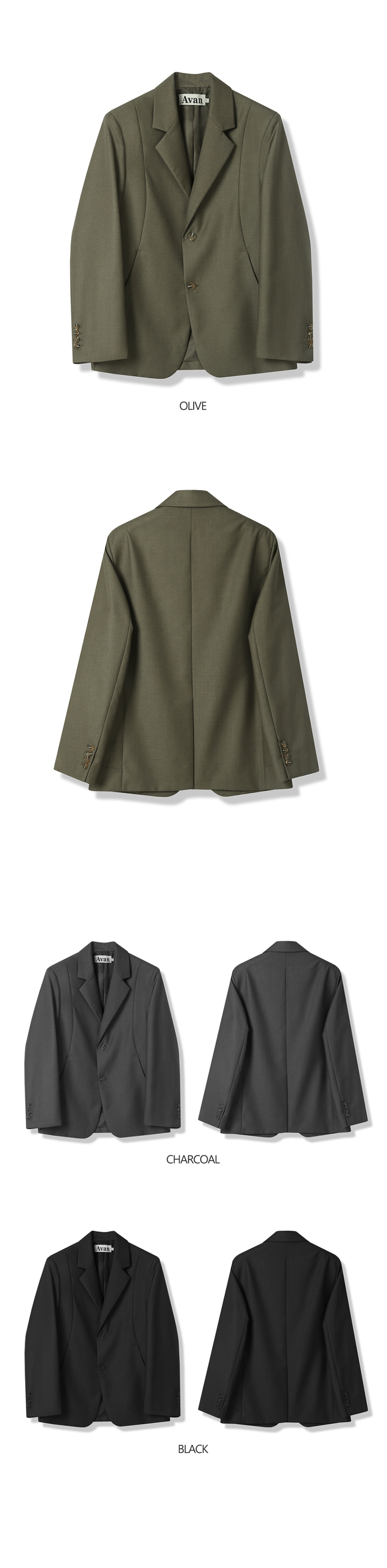 ＊韓国＊［AVANDRESS］Curved Two-button Blazer 3color S-L MUSINSA | AVANDRESS Curved two-button blazer - 3COL