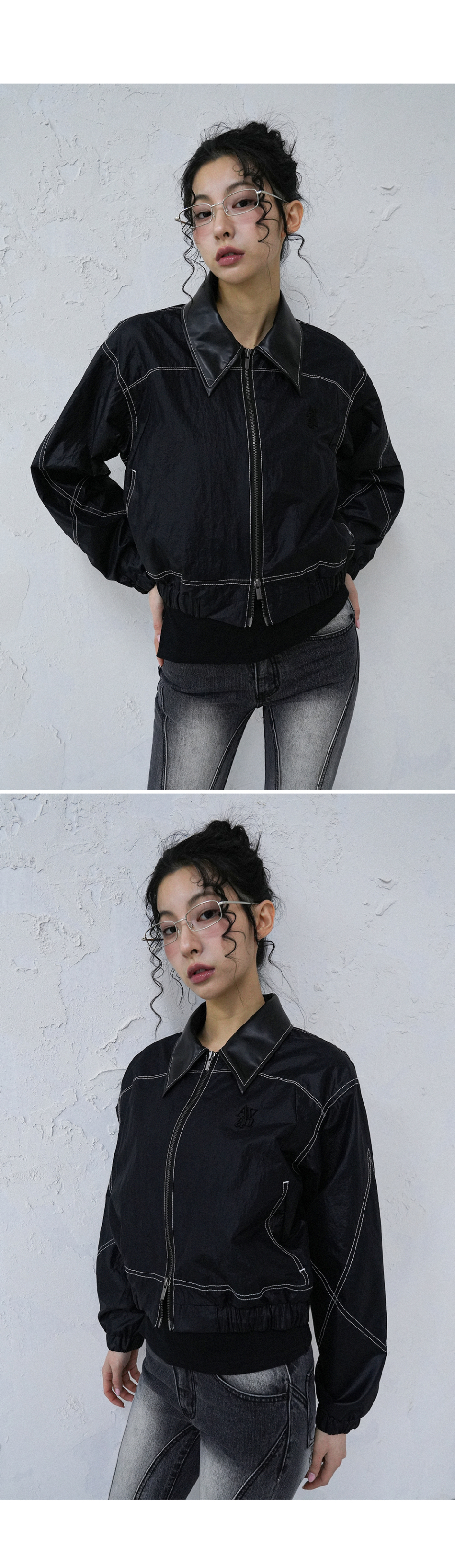 ブルゾン AVANDRESS Cool Stitch Glossy Jumper BLACK MUSINSA | AVANDRESS Cool Stitch Glossy Jumper BLACK
