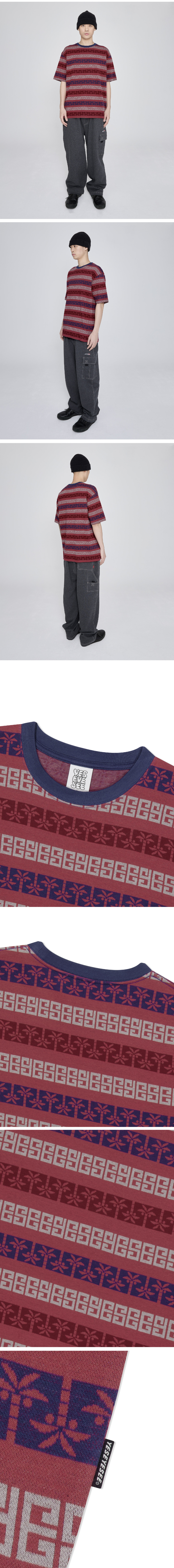 ★2025SS新作★YESEYESEE★Y.E.S Palm Jacquard Tee yeseyesee® :: Y.E.S Palm Jacquard L/S Red