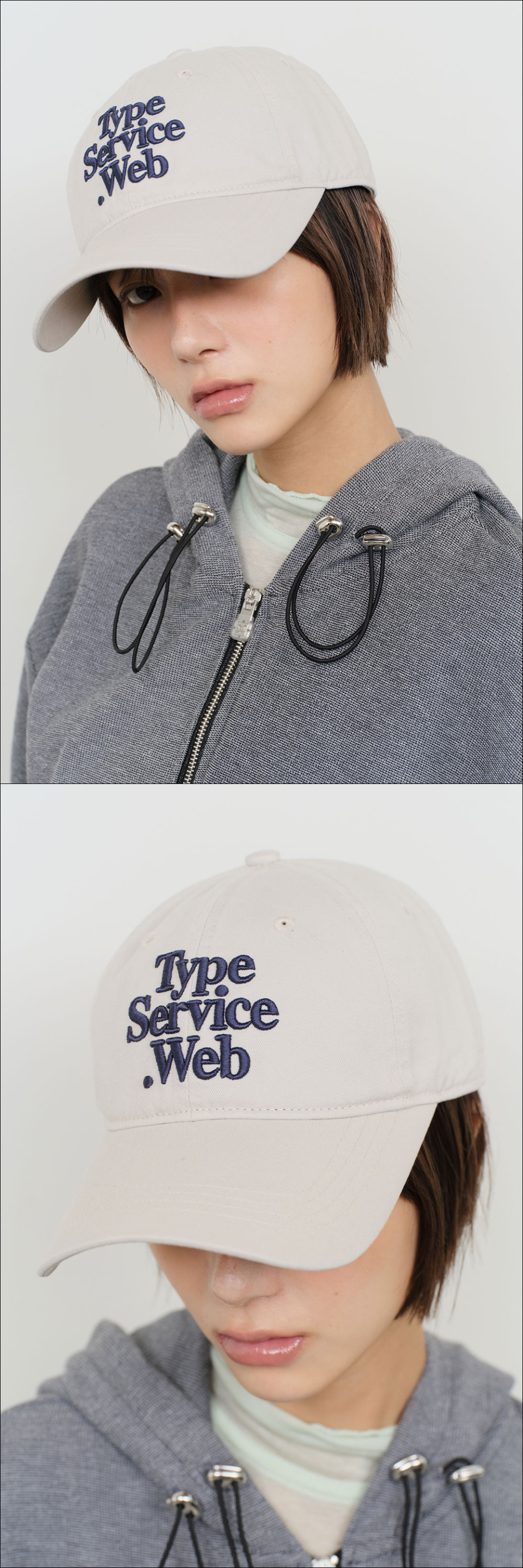 ☆typeservice☆ Typeservice Web Cap Melange Gray Web Cap - 타입서비스