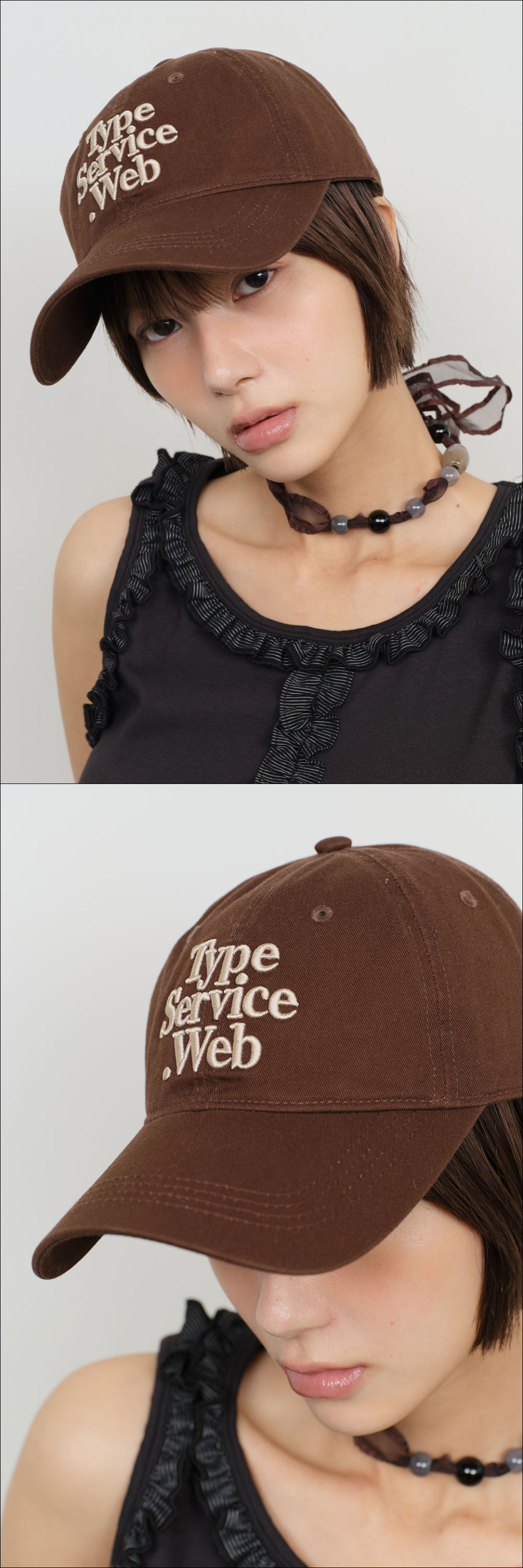 キャップ TYPESERVICE Typeservice Web Cap Brown MUSINSA | TYPESERVICE Typeservice Web Cap [Brown]