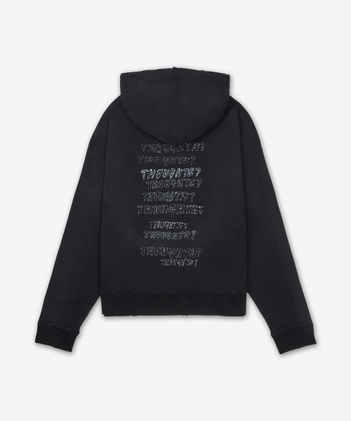 Рваное худи - Black / J14HD722BLACK