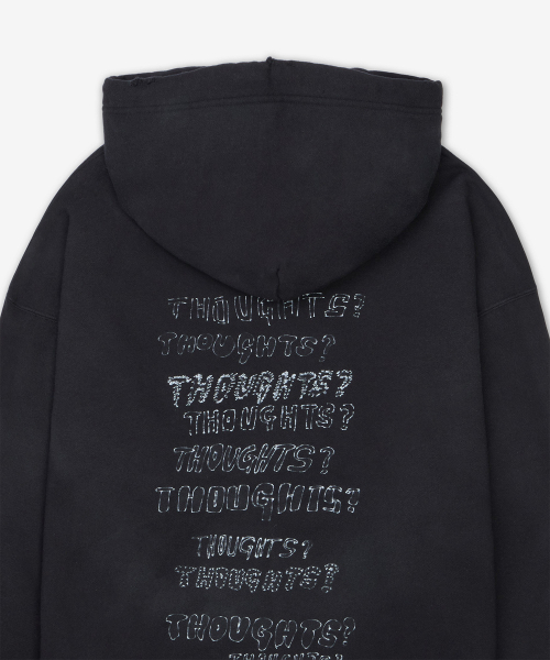 Рваное худи - Black / J14HD722BLACK