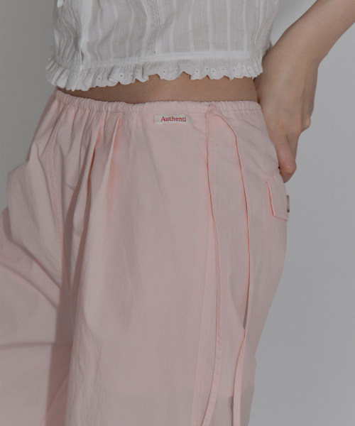 Широкие брюки с ремешком_Pink