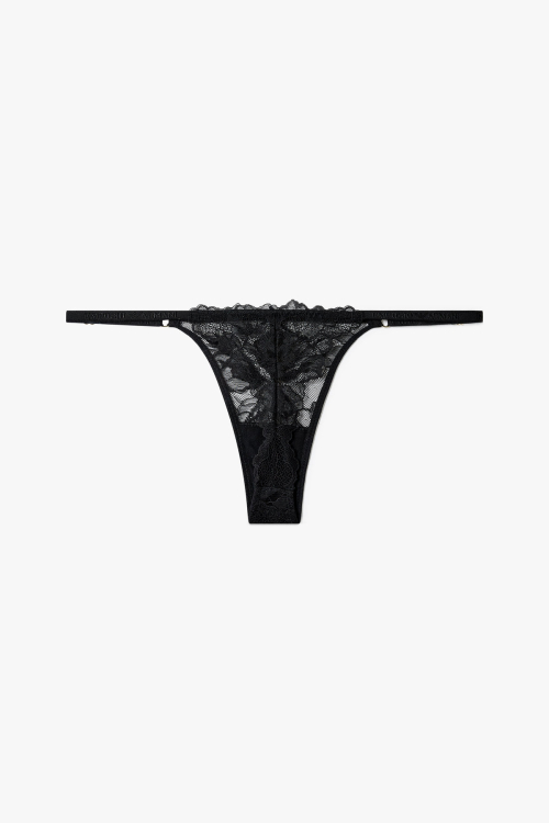 Женские кружевные стринги EMPORIO ARMANI UNDERWEAR Black 0825110514