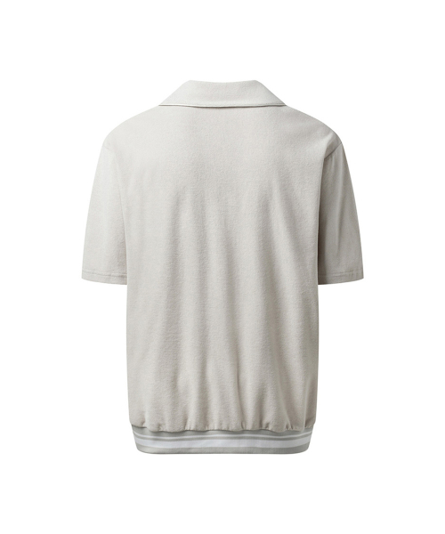 Men Towel collar t-shirt Gray
