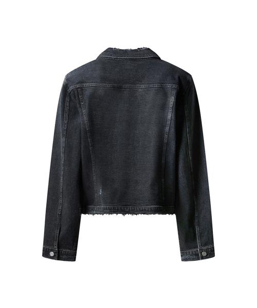 Men Damage denim jacket Black