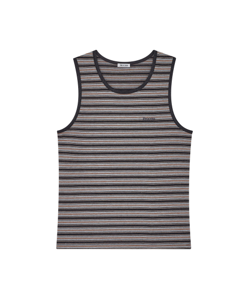 [2 Size] Multi Stripe Sleeveless - Brown