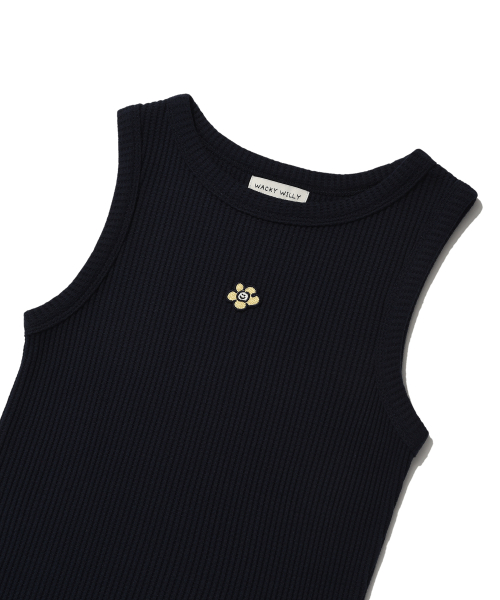 Женская майка без рукавов с контрастной отделкой Dark Navy
