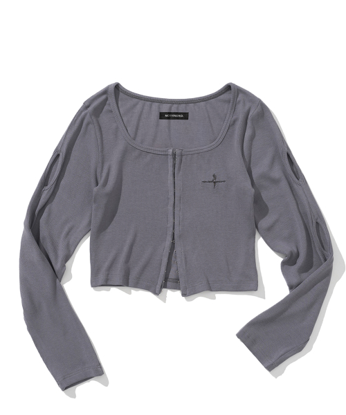 W 4 Cross Symbol Slit Hook Cardigan - Blue