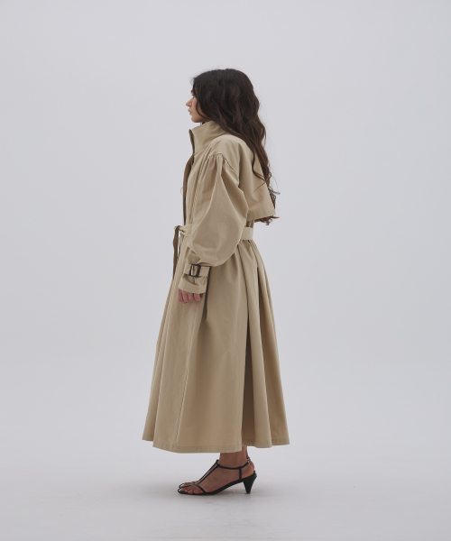 Свободный плащ с драпировкой Beige & Charcoal