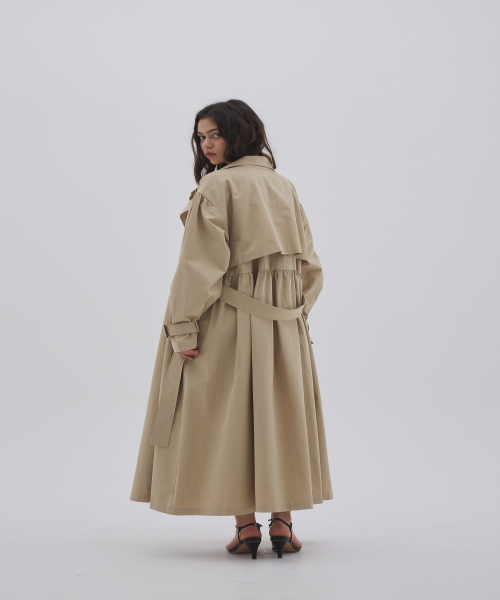 Свободный плащ с драпировкой Beige & Charcoal