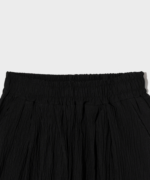 Летние жатые брюки на резинке Black
