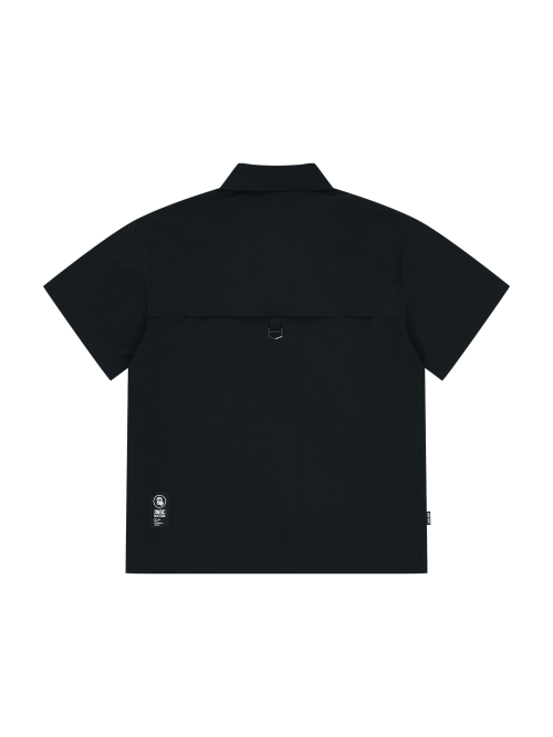 Nylon Half Zip-up Ventilation P-Shirts (BK)