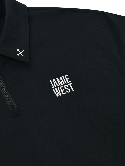 Nylon Half Zip-up Ventilation P-Shirts (BK)