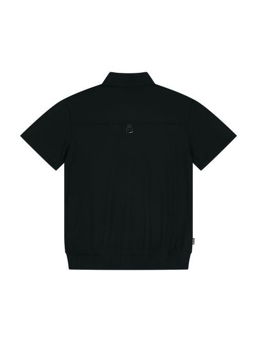 Спортивная футболка с воротником на молнии (Black)