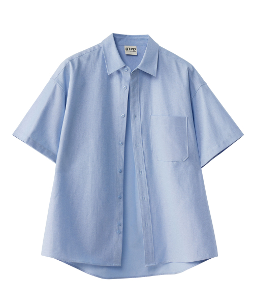 City Boy Big Oversized-Fit Oxford Short-Sleeved Shirt 4 Colors