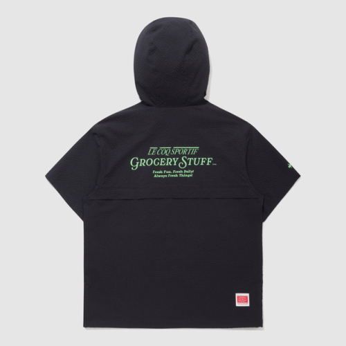 Le Coq x Grocery Stuff унисекс анорак с коротким рукавом Black (QQ223LJK45)